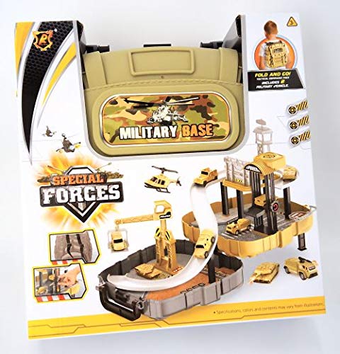 Special Forces Military Base Hot Back Pack Wheels Car Play Set