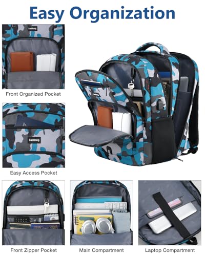 Image of kadilong 17.3 Inch Laptop Backpack for Men Business Travel Anti Theft,School Backpack Bookbag for Teens Boys for College
