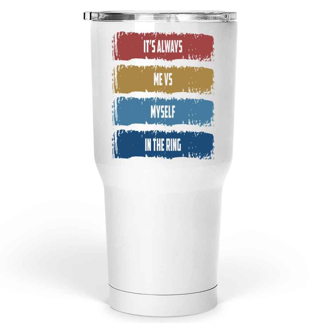 Gift Idea Knockout Boxer for Boxing Lovers - Humorous Gift for Men and Women - for Birthdays - I'll Knock You Out Like a Boxer Quote on 30 Oz White Stainless Steel Large Tumbler