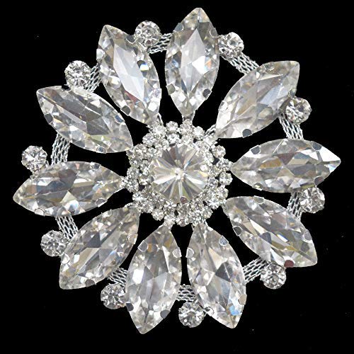 Trimming Shop Diamante Rhinestone Crystal Sew-On Motif Patch 65mm