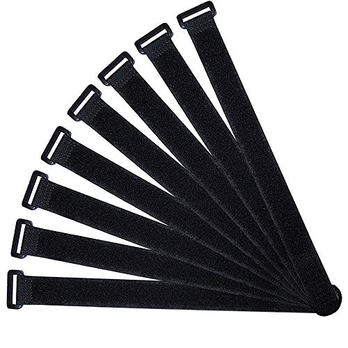 QitinDasen 20Pcs Premium 40cm Kabelbinders Set, Herbruikbare Kabelbandjes Cinch-Bandjes, Multifunctionele Klittenbandsluiting, Draadorganizer voor Koorden en Kabelbeheer (Zwart)