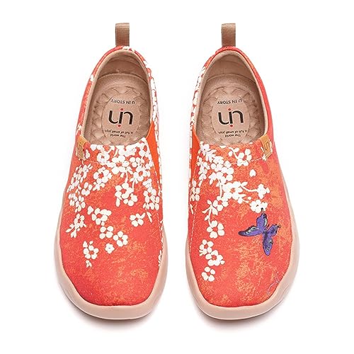 Image of UIN Women's Artistic Slip-On Shoes Vibrant Floral Casual Loafers Lightweight Comfortable Travel Footwear