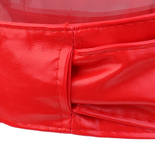 F Fityle Senhoras Amarram Amarrar Cintura Cintura Larga Cinto De Espartilho De Couro - Vermelho