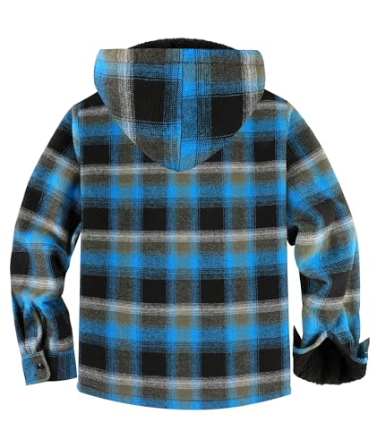 Image of SCODI Men's Flannel Jacket Sherpa Lined Plaid Fleece Hoodies Zip Up Coat