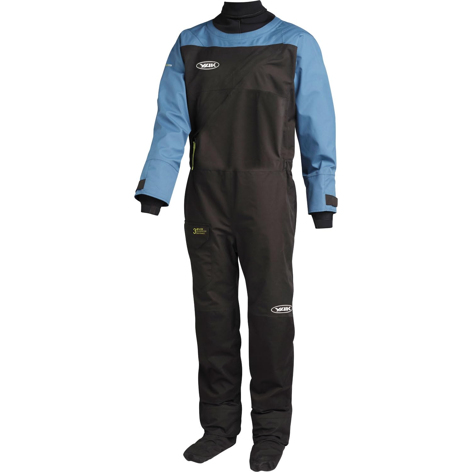 Yak Tuta da Kayak Drysuit - Blu Nero - Caldo e Traspirante 3 Strati per Uomini che Praticano Sport Acquatici in Inverno