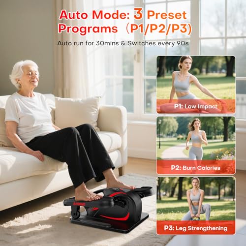 FOUSAE Under Desk Elliptical Machine for Home, 2 in 1 Electric Pedal Exerciser with 15 Adjustable Speed & 3 Auto Mode, Cross Trainer with Remote Control, Leg Exerciser for Senior Low-Impact Workouts - Image 5