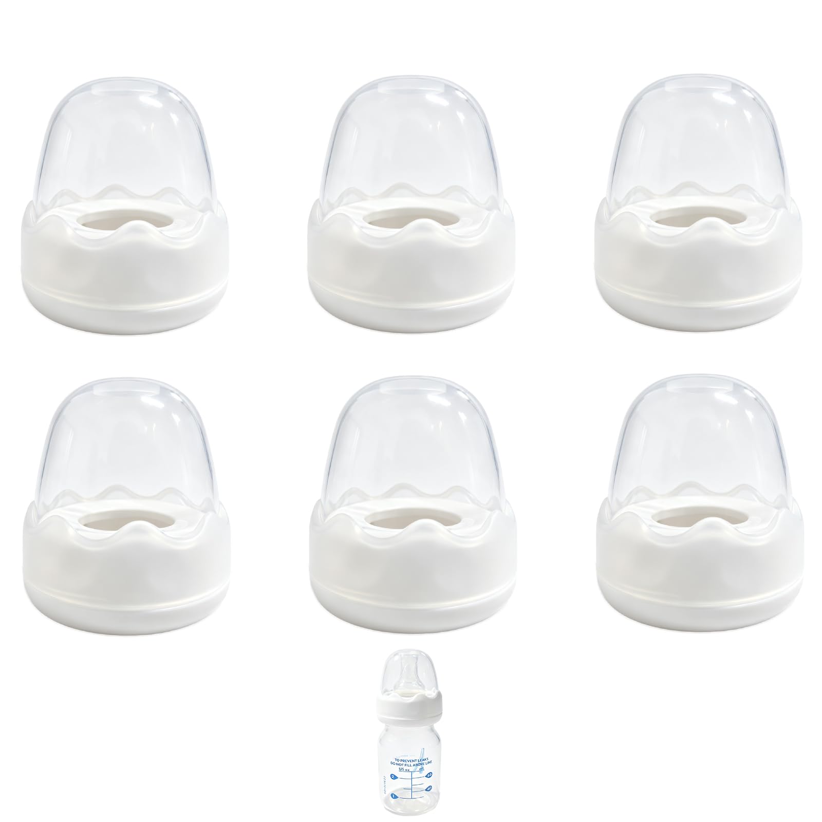 Photo 1 of Replacement Screw Ring Collar and Caps Compatible with Dr. Brown’s Narrow Baby Bottles, Bottle Neck Collar Replacement Parts, BPA Free, Dishwasher Safe, 6 Pack