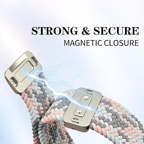 Issinlky Nylonowa pleciona opaska kompatybilna z Samsung Galaxy Fit 3, elastyczna magnetyczna klamra do Samsung Galaxy Fit 3 SM-R390 Herren Damen