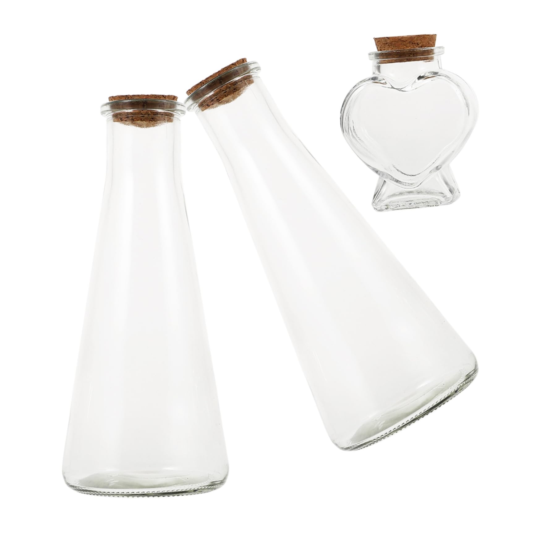 3piezas Ceremonia De Arena Para Bodas Set De Botellas De Vidrio y Tapones De Corcho Frascos Decorativos Para Ritual De Arena y Almacenamiento De Manualidades