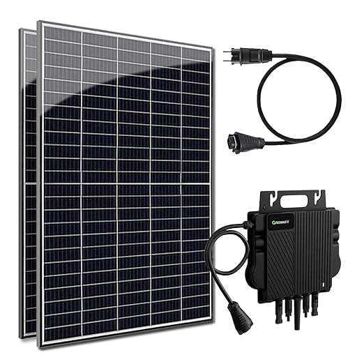 PIANETA Balkonkraftwerk 820W / 800W mit 2 x 410w Solar Module , Wechselrichter Growatt NEO-800M-X mit Wifi / Bluetooth funktion...