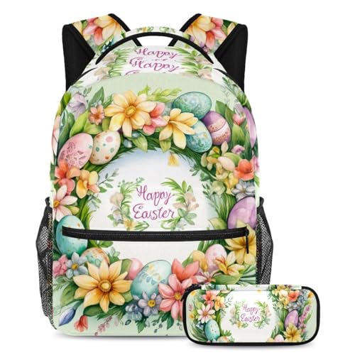 Trousse à crayons et sac à dos enfants vert pour éviter le mal de dos