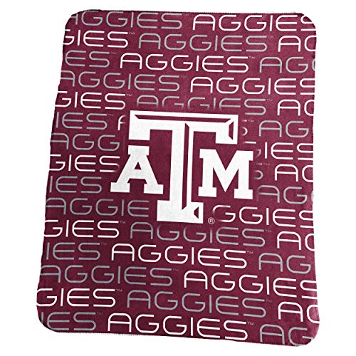 Logo Brands NCAA Texas A&M Aggies Classic Fleece Throw Blanket 50” x 60” | Polyester | Team Color Design
