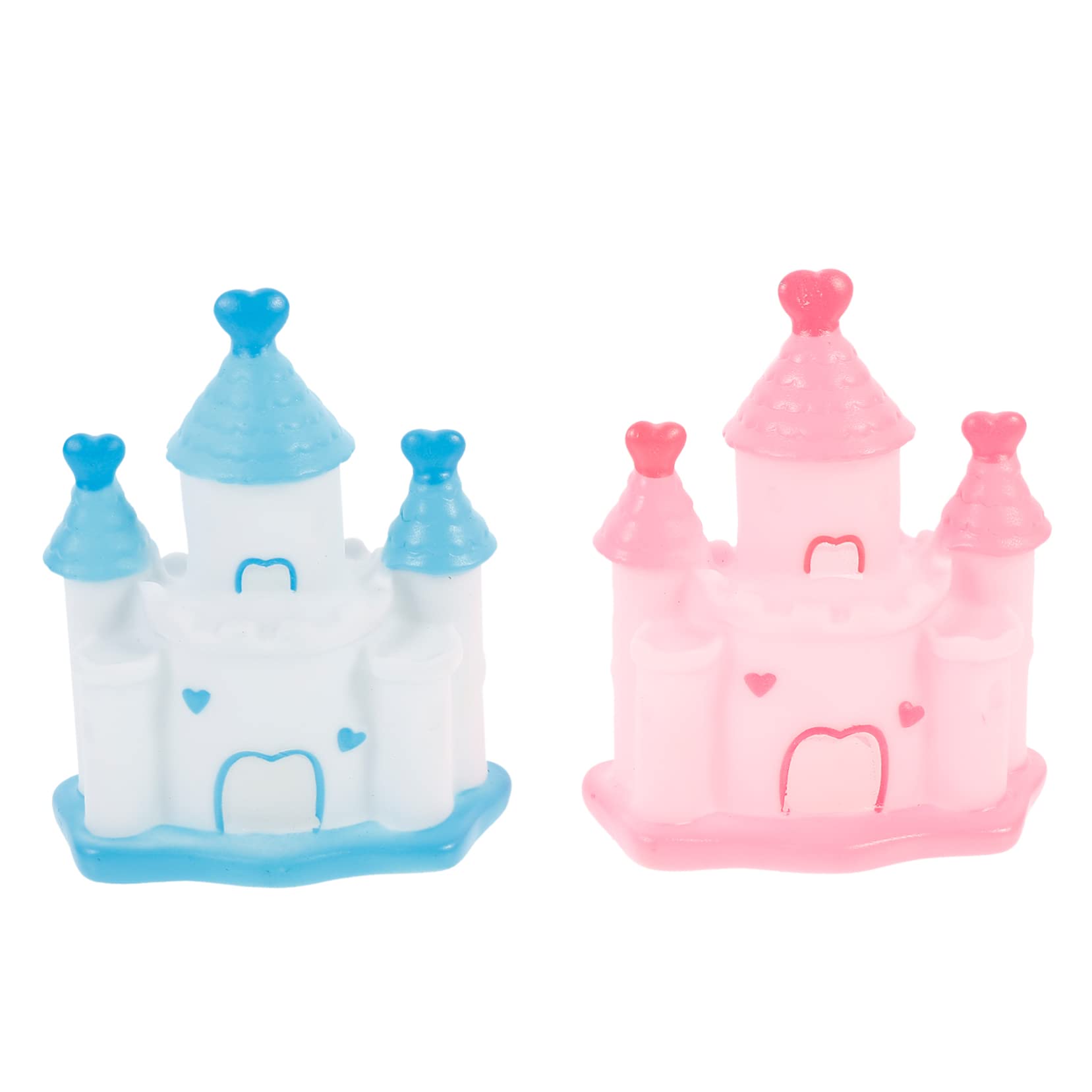 Abaodam 2pcs Decorative Ornaments Mini Accessories Miniature Castle Figurines Castle Cupcake Topper Mini Castle Decoration Disneyland Fairy Tale Castle Vinyl Princess Birthday Cake Child