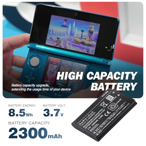 Image of CTR-003 Battery Replacement for 3DS 2DS,Upgraded Battery, Compatible with Nintendo 3DS N3DS / Old 3DS / New 2DS /2DS CTR-001 MIN-CTR-001 Gaming Console(Not for New 3DS, 3DS XL)