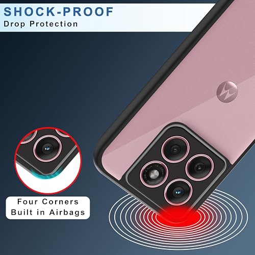 Image of CEDO Backcover for Motorola Moto Edge 60 / Moto Edge 60 Fusion (5G) | Camera Protection Bump Shockproof Edge | Ultra Hybrid Transparent Acrylic Clear TPU+PC Hard Backcase Cover (Black)