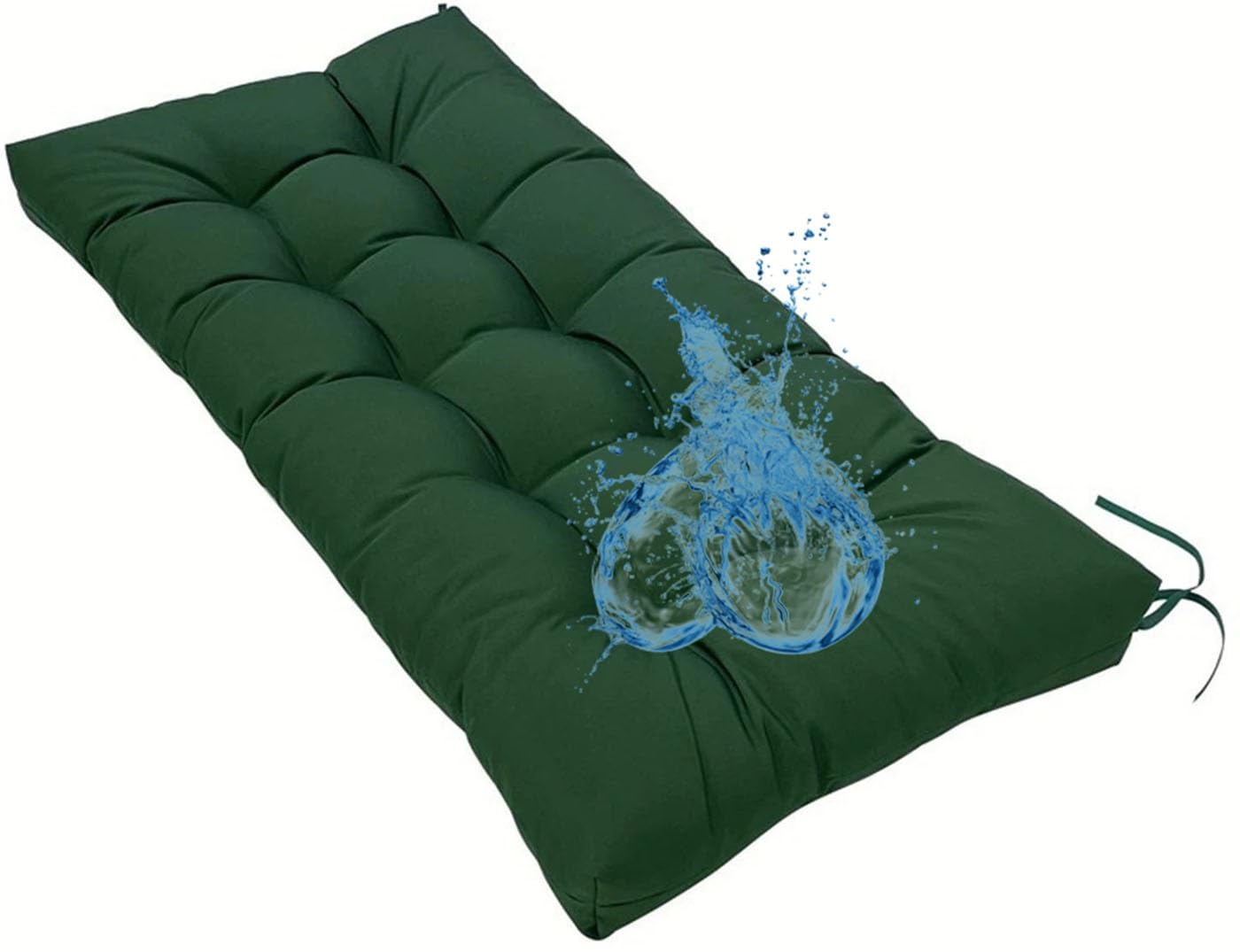 Cuscino Impermeabile per Panca da Giardino con Cinghie Antiscivolo,Cuscini Ideale per Panchine Interne Ed Esterne, Cushion Divano Sedie A Dondolo E Sedie A Dondolo(Verde,60x150cm)