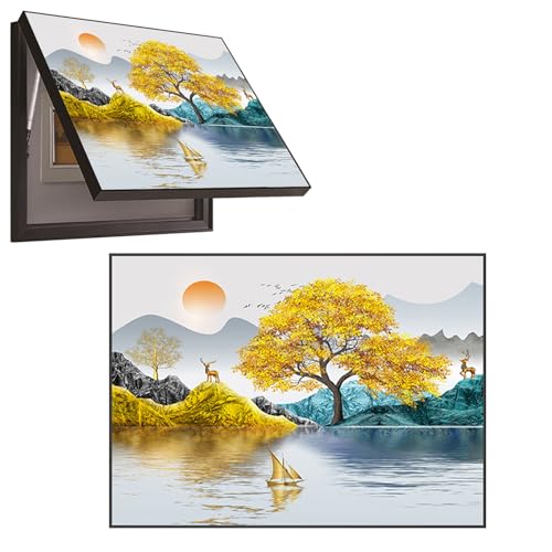 Coffret de distribution décoratif pour cacher un compteur électrique mural