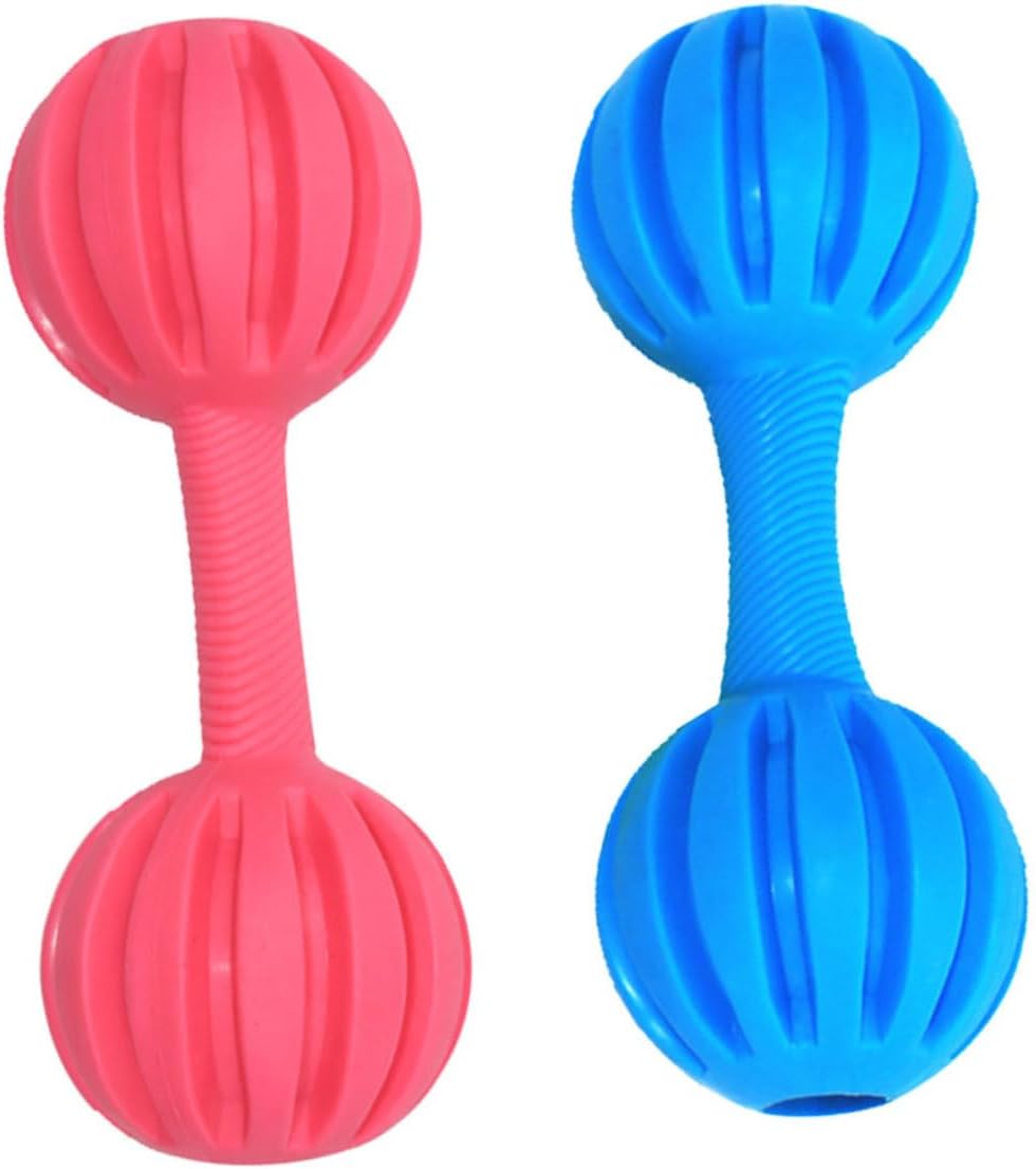 FRCOLOR 2pcs Amusing Rubber Shaking Bells for Dog Training Chew Toys for Puppies Material Random Colors for Teething and Fun