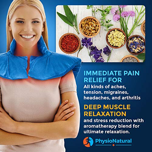 Microwavable Large Neck and Shoulder Wrap – Instant Relief for Muscle Pain, Tension and Stress, Stiffness, Arthritis, Migraines, and Headaches – Natural Therapy with Deep Heat and Herbal Aromatherapy - Thumbnail 5
