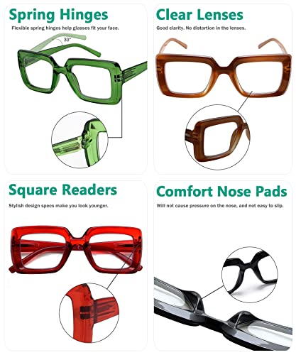 Image of Eyekepper Reading Glasses 3.0, 5 Pack Stylish, Readers for Women | Ladies Reader Eyeglasses, All-Day Comfort Spring Hinges, Fashion Womens Cheaters, Scratch Resistant for Work Crafts Reading