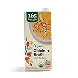365 by Whole Foods Market, Organic Low Sodium Chicken Broth, 32 Fl Oz Chicken Broth Low Sodium 32 Fl Oz (Pack of 1)