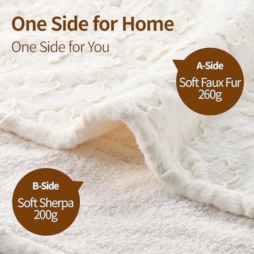 Image of Bearhug Heated Blanket Twin Size, 62 inchx84 inch Electric Blanket with 10 Heat Levels & 1-12H Adjustable Auto Off, Faux Fur and Sherpa Reversible Bed Warmer, ETL Certified, Machine Washable