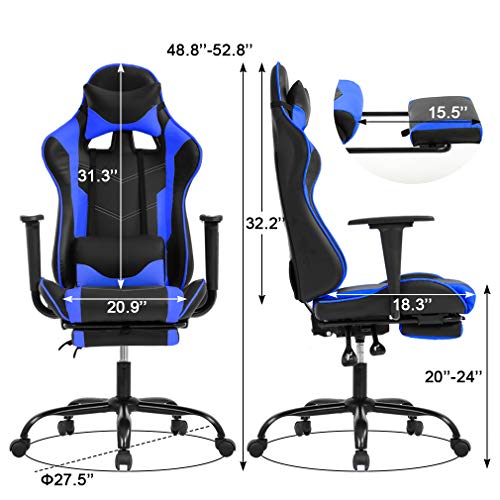 image for BestOffice Gaming Chair Office Chair Desk Chair Massage PU Leather Rec