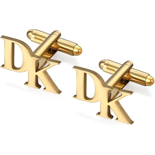 Personalized Silver Initial Cufflinks for Men