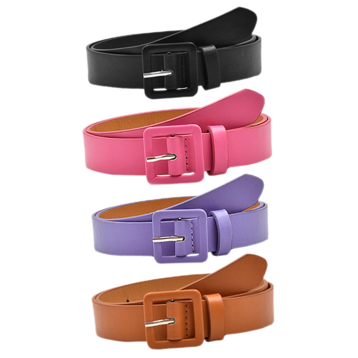 Cinturones para niñas ajustables antipantalones caídos pack de 4 piezas 8