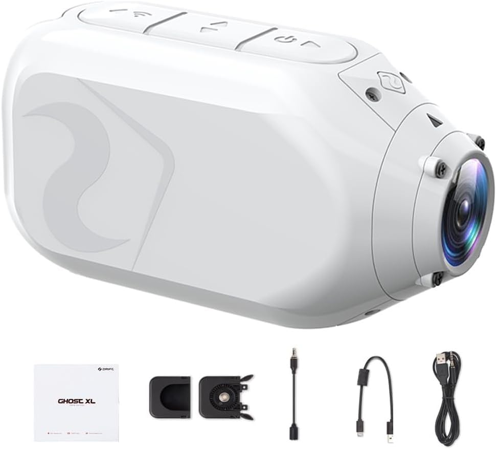 Drift Ghost XL Action Camera, 9 Hour Battery Life Waterproof Camera 140 Degree Wide Angle Support External Mic and Accessories Kit (Snow Edition)