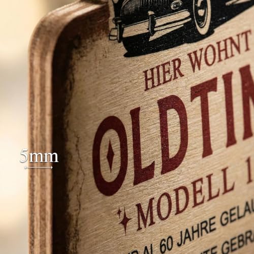Geschenk zum 60 Geburtstag Mann, 1966 Jahrgang Geschenk - Witziges Oldtimer Holzschild, Deko 60 Geburtstag Mann, Lustige Geschenke zum 60 Geburtstag Mann, Geschenke zum 60 Jahre Geburtstag Mann