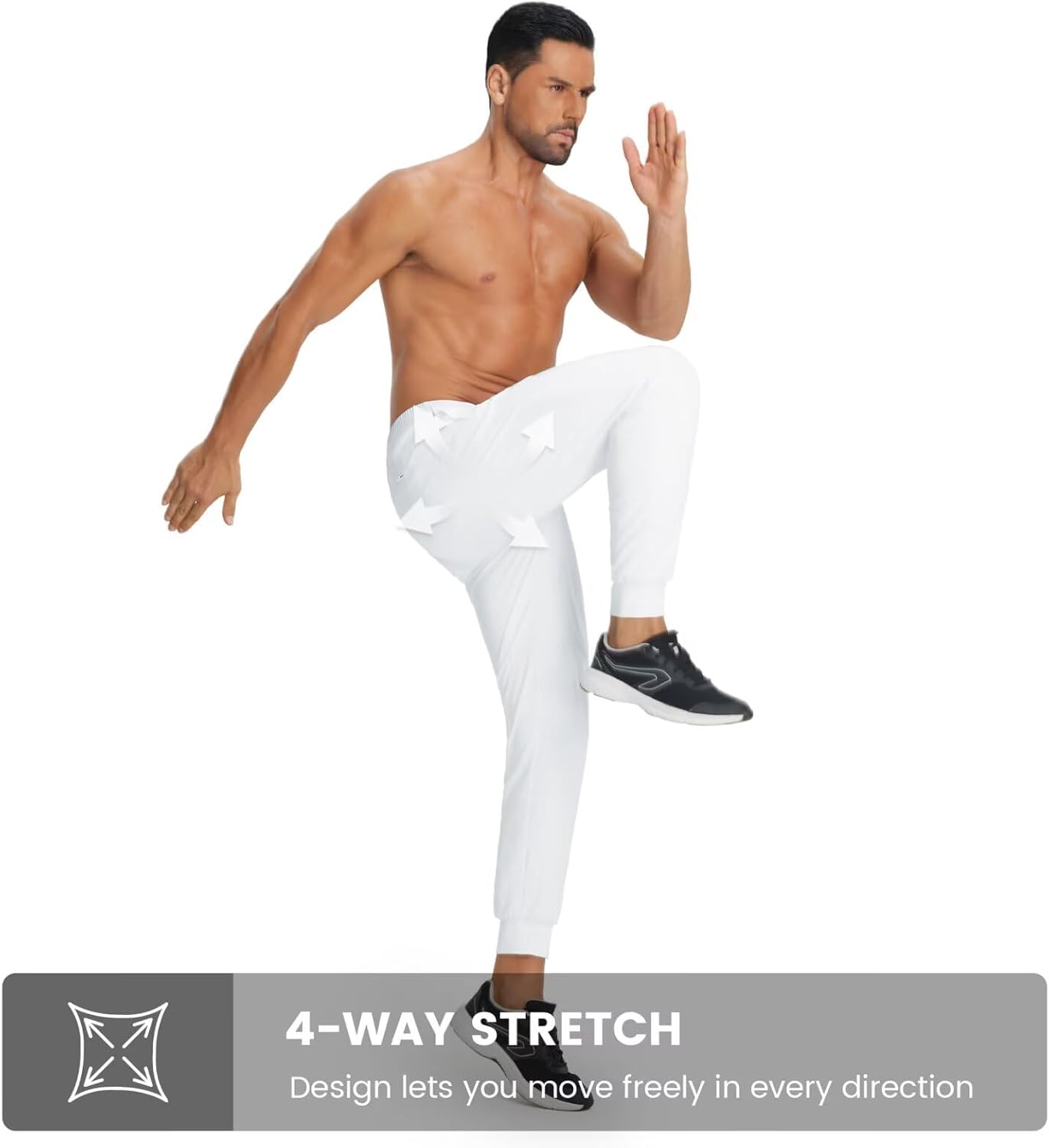 M MAELREG Mens Joggers with Zipper Pockets Athletic Sweatpants Traning Track Pants Mens Golf Joggers Running Workout - Image 4