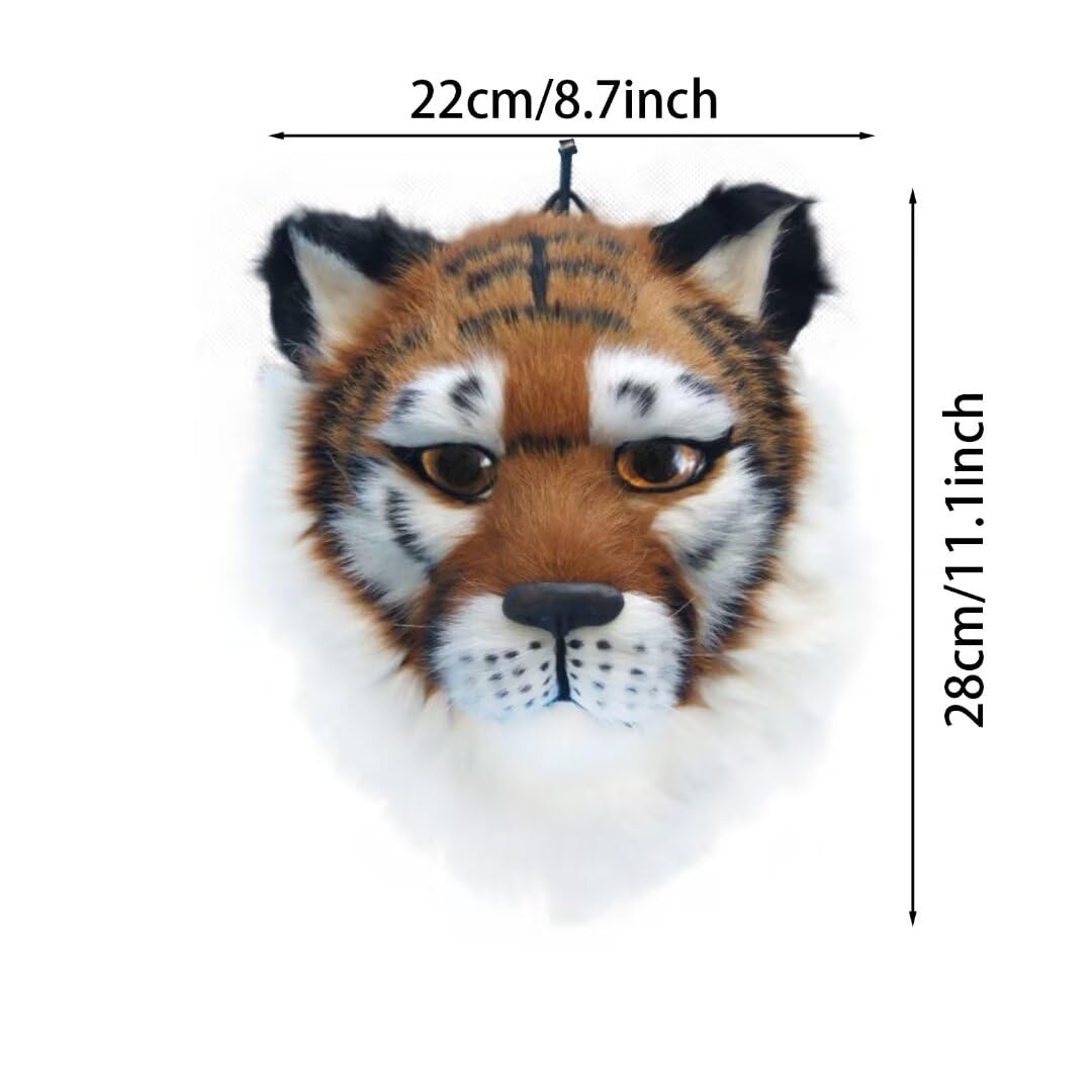 Tierkopf Wandbehang, Simulierter Plüsch Tiger Tier Wanddekoration, Tier Kinderzimmer Wanddekorationen Wandkunst Kinderzimmer Dekoration Anhänger Spielzeug für Wohnzimmer Schlafzimmer