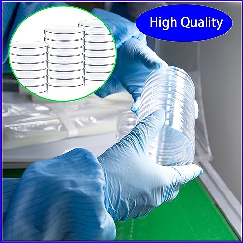 Science Lab Equipment 20-Pack Sterile Petri Dishes - 90mm X 15mm Clear Plastic With Lids & Vents For Labs/School Petry Dish