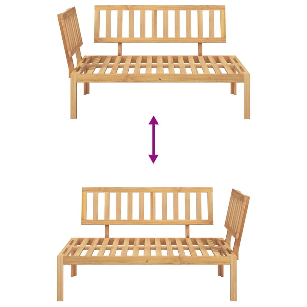 vidaXL Garten Ecksofa, Palettensofa für Garten Terrasse Innenhof, Modular Gartensofa mit Latten-Design, Gartenmöbel, Massivholz Akazie