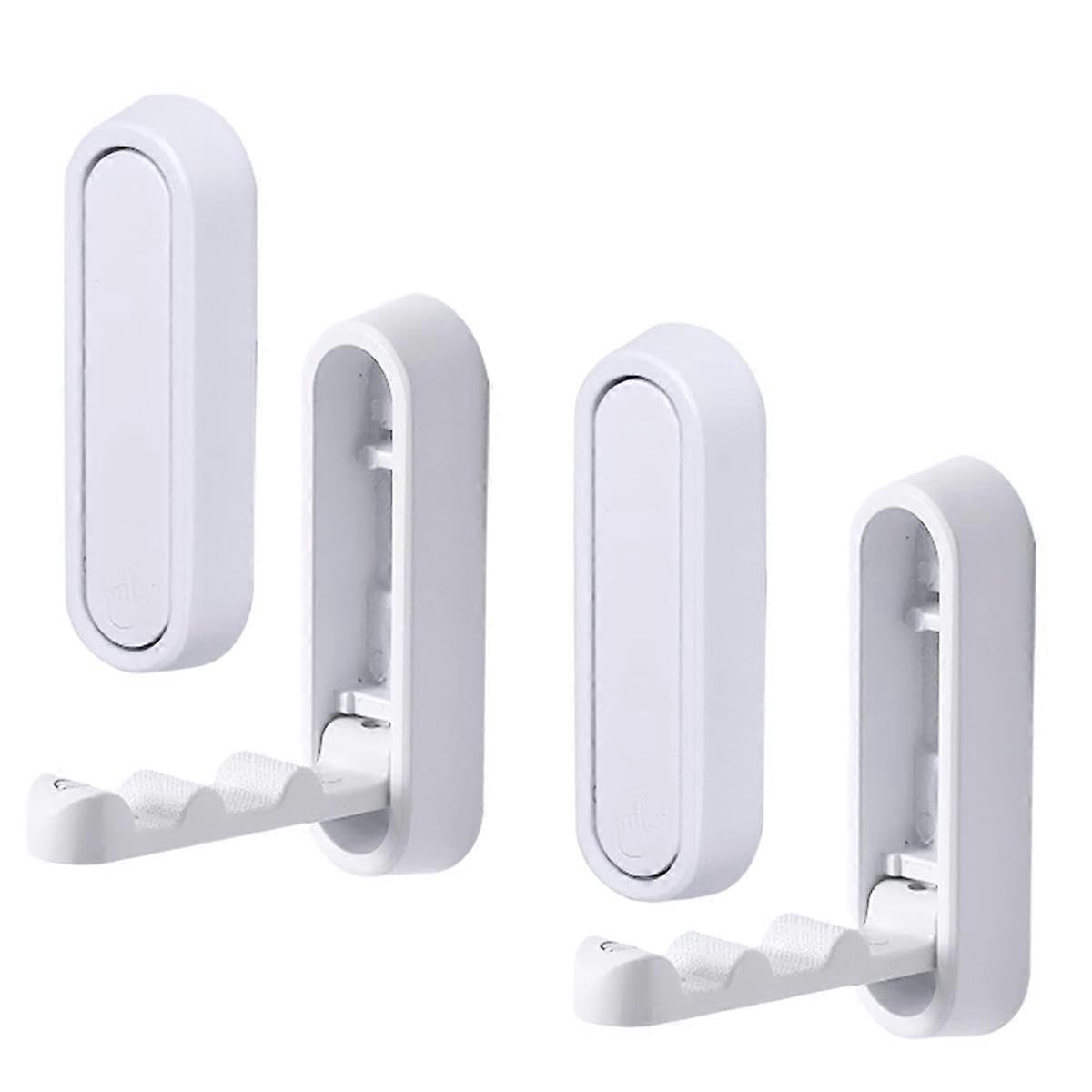 JOYHAPPST 4PCS Folding Coat Hooks, Foldable Wall Hooks, Heavy Duty Zinc Alloy Wall Hook Space-Saving Design