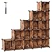 SONGMICS Schuhregal, Regalsystem, Steckregal, 15 Würfel, DIY Würfelregal, stapelbar, aus PP-Kunststoff, als Garderobe, Raumteiler, für Schlafzimmer, Büro, 153 x 31 x 153 cm, vintagebraun LPC442A01