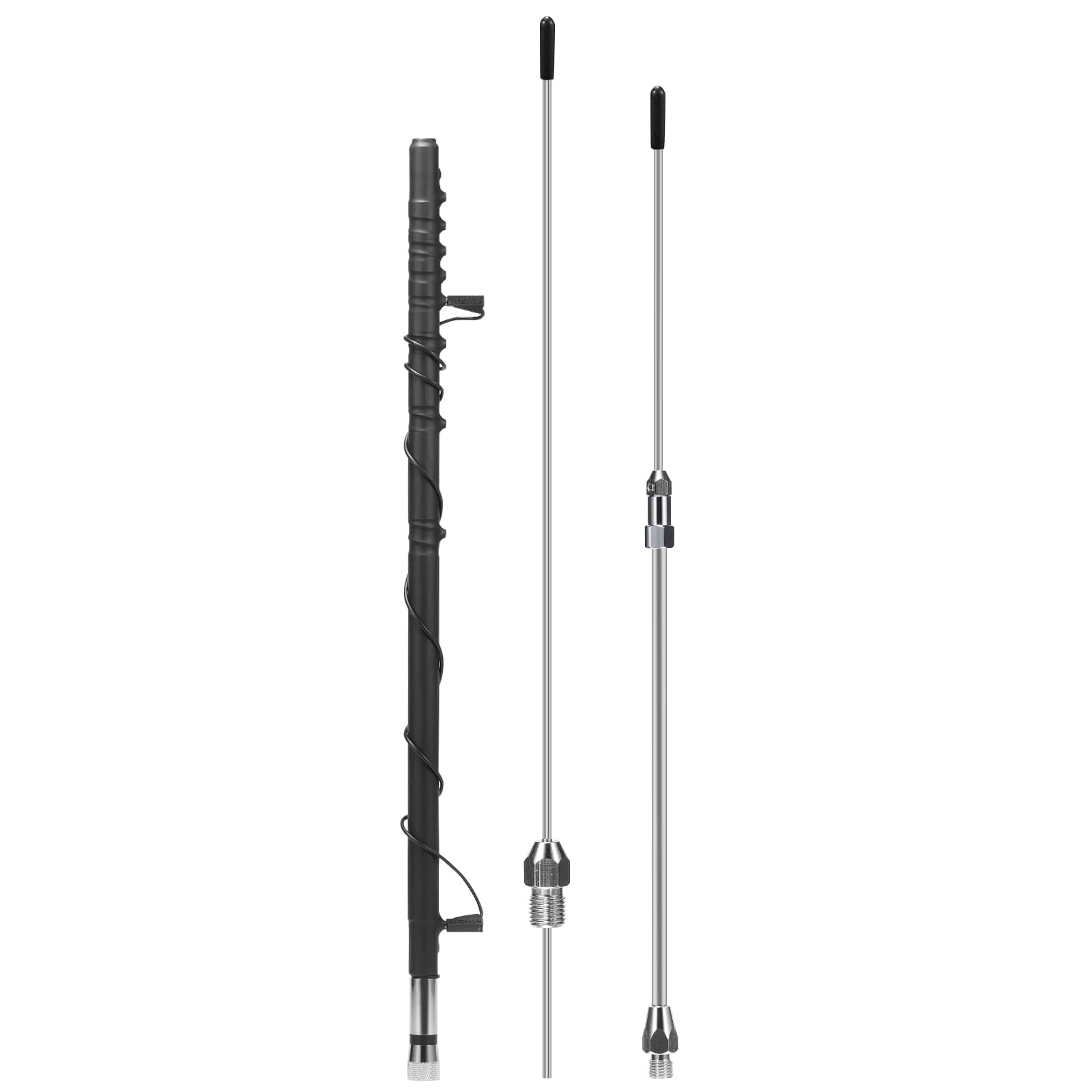 Radioddity HF-008 VHF/HF(6M-80M) Portable Telescopic Antenna 3.5-50MHz, SWR 1.0-1.5, with PL-259/SL16-K Antenna Interface for Ham Two Way Radio, Amateur Mobile Radio
