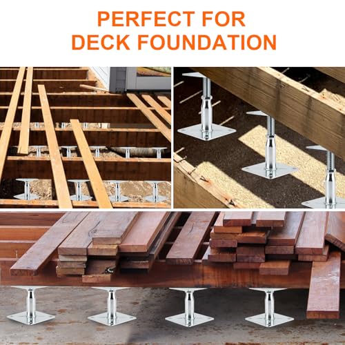 Image of 4 Pack Adjustable Support Jack for The Floor,Deck Foundation,Post Floor Joist Jacks,RV Step Stabilizer,Mini Screw Jack- Post 3.5 inch to 6 inch