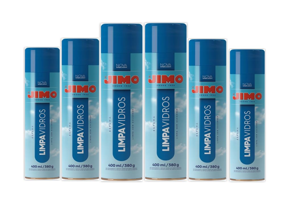 Kit 6 Un Jimo Limpa Vidros 400ml