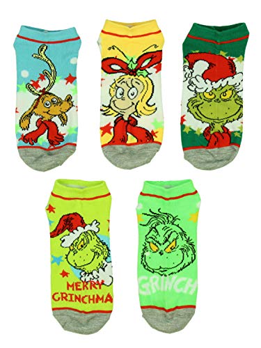 Image of Bioworld Boys' Dr. Seuss GRINCH Socks (5-Pack)
