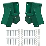 2 Swing Set Brackets, Wooden Swing Hardware Bracket, Playground Equipment Parts, Green(Screws Includ