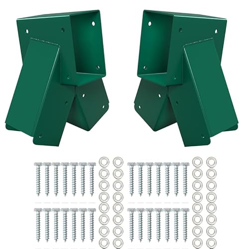 2 Swing Set Brackets, Wooden Swing Hardware Bracket, Playground Equipment Parts, Green(Screws Included)