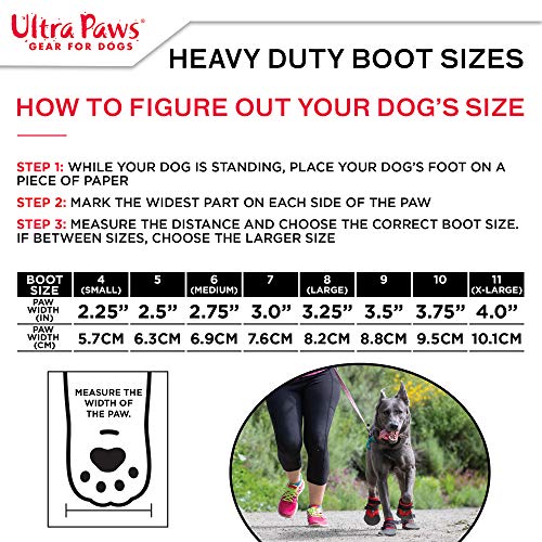 Ultra Paws Rugged Dog Boots And Paw Protectors For Small, Medium And Large Dogs Red (Size 4) #TOP1