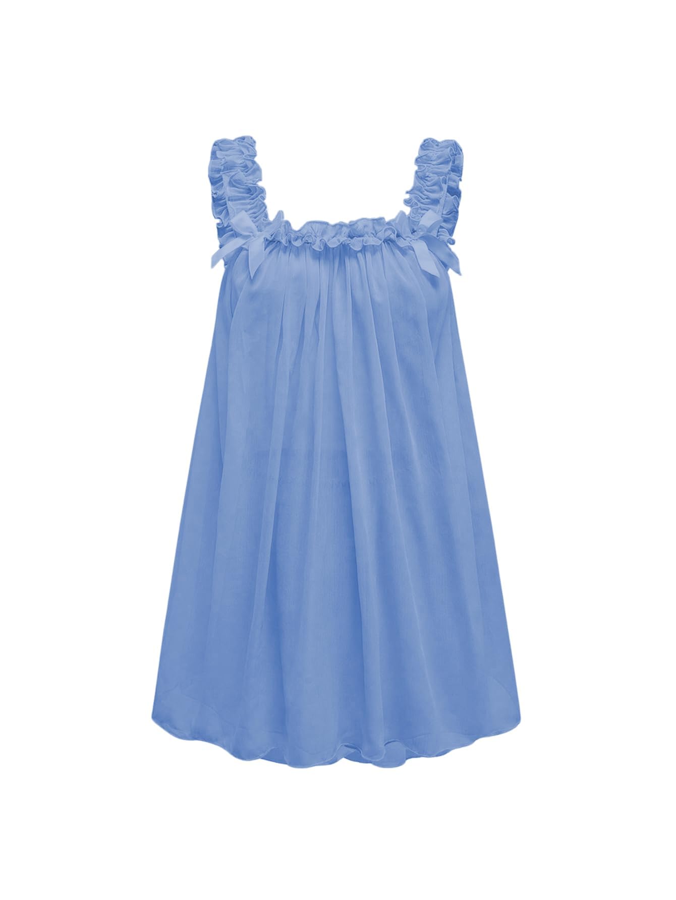 MakeMeChic Women's 2 Piece Sexy Lingerie Dress Set Bow Babydoll Nightgown