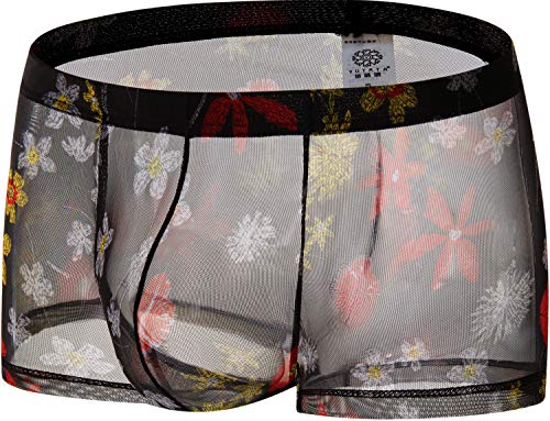 iKingksy Men's See Through Boxer Briefs Sexy Low Rise Pouch Trunk Underwear