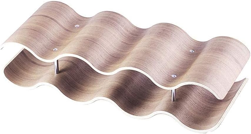 Solid Wood Grape Wine Rack Hotel Bar Wavy Wine Rack Decoration European Wine Bottle Rack (Size : 42.5 * 15.5 * 10.5cm)
