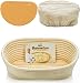 Oval Bread Banneton Proofing Basket - 10 Inch Baskets Sourdough Brotform Proofing Basket Set Banaton Towel for Baking Oval Proofing for Sourdough Bread Making Starter Jar Kit Accessories Tools