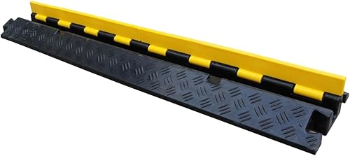 Miniatura 16 de Kable Kontrol Atlas - Rampa protectora de cable resistente, 5 canales, 1 unidad, 36 pulgadas de largo, color negro y amarillo, capacidad de 36,000
