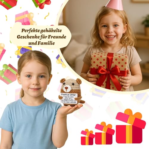 KRYMXAR Otter Kuscheltier, Positive Otter Geschenk, Süßes Plüschtier für Emotionale Unterstützung, Freunde und Familie, Dekoration für Zuhause und Büro